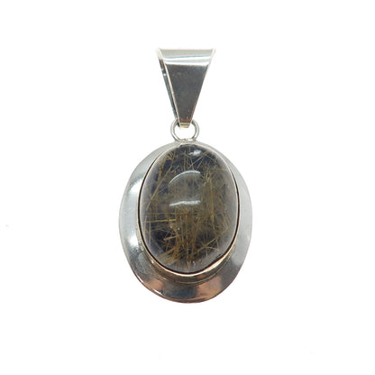 Paul Livingston Old Pawn Sterling 1/20 12K Gold Filled Rutilated Quartz Pendant