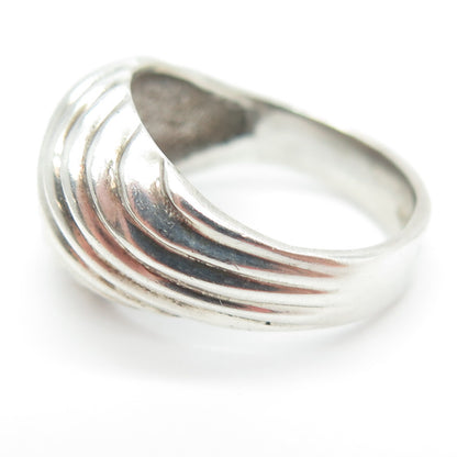 J. ESPOSITO 925 Sterling Silver Vintage Ribbed Ring Size 6.25