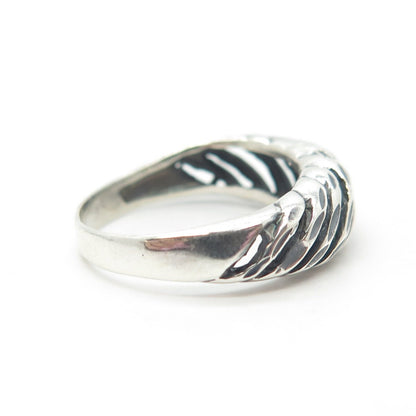 925 Sterling Silver Vintage Modernist Ring Size 5.25