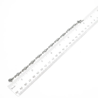 JANE SEYMOUR Sterling Silver Real Round-Cut Diamond Infinity Link Bracelet 7.5"