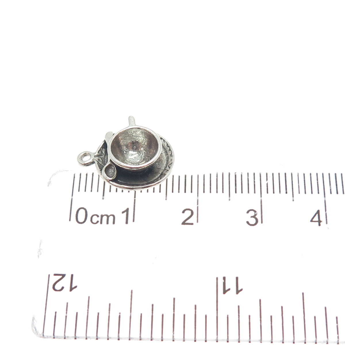 AUNTIE'S TREASURES Sterling Silver Vintage Tea Set Minimalist 3D Charm Pendant