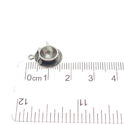 AUNTIE'S TREASURES Sterling Silver Vintage Tea Set Minimalist 3D Charm Pendant