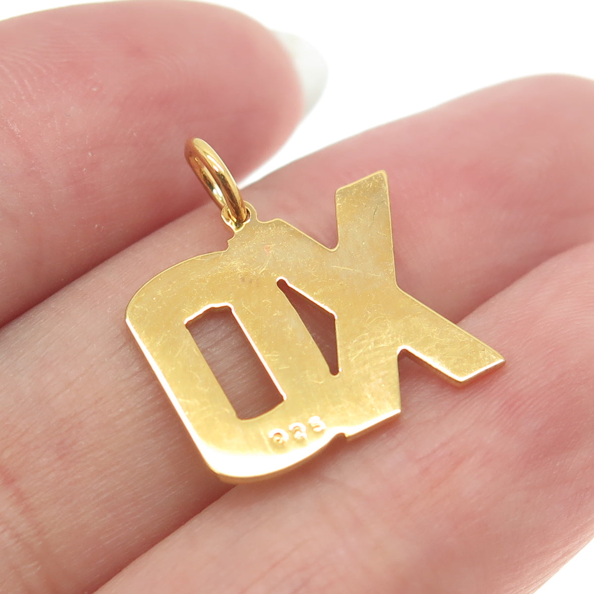 925 Sterling Silver Gold Plated "XO" Hugs & Kisses Minimalist Charm Pendant