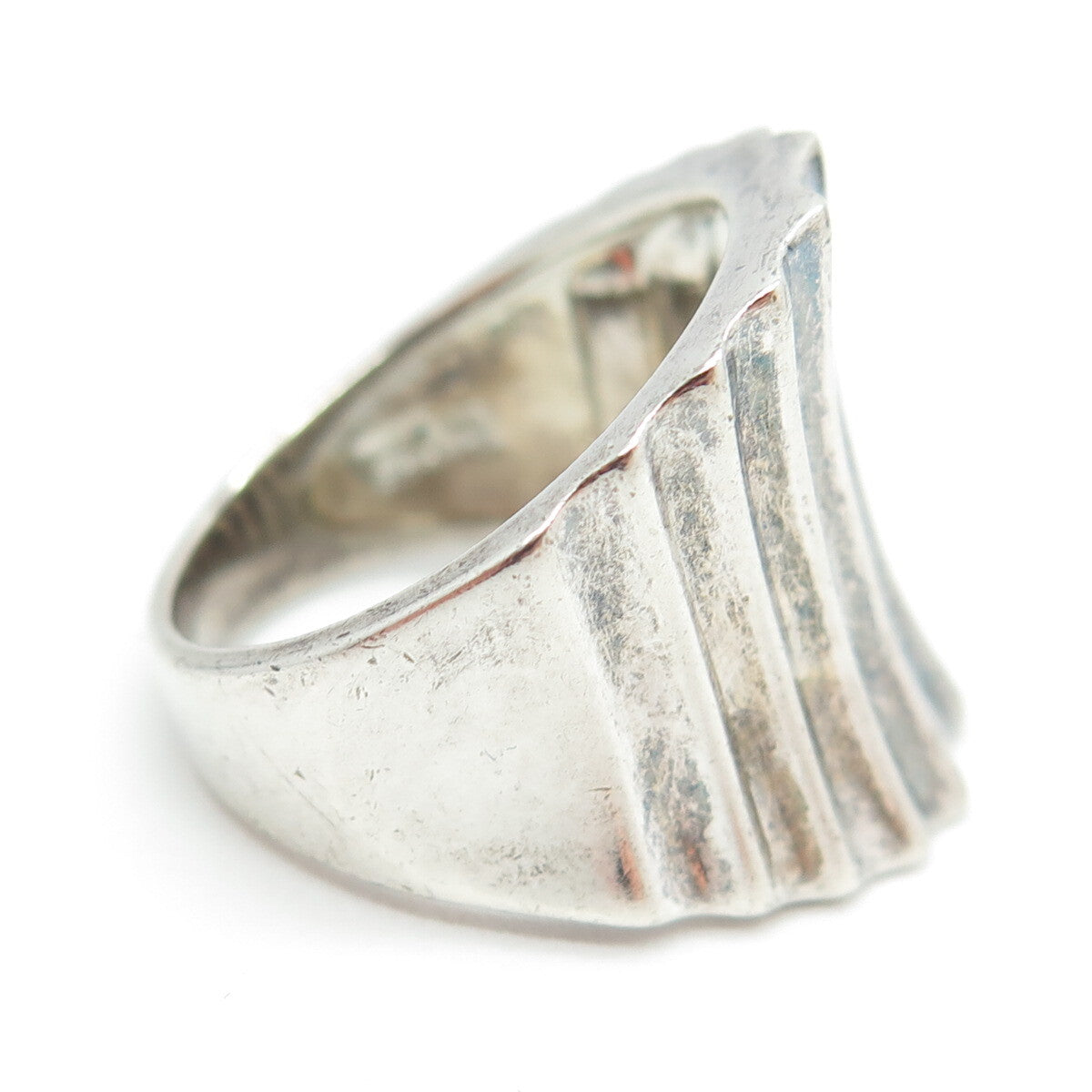 ROSS SIMONS 925 Sterling Silver Vintage Ribbed Ring Size 8.25