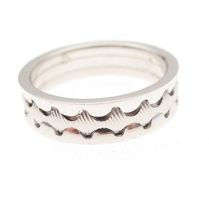 Neos 925 Sterling Silver Zig Zag Band Ring Size 10.25