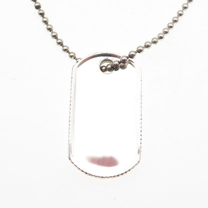Tiffany & Co 925 Sterling Silver Vintage 2003 Tag Ball Beaded Chain Necklace 22"