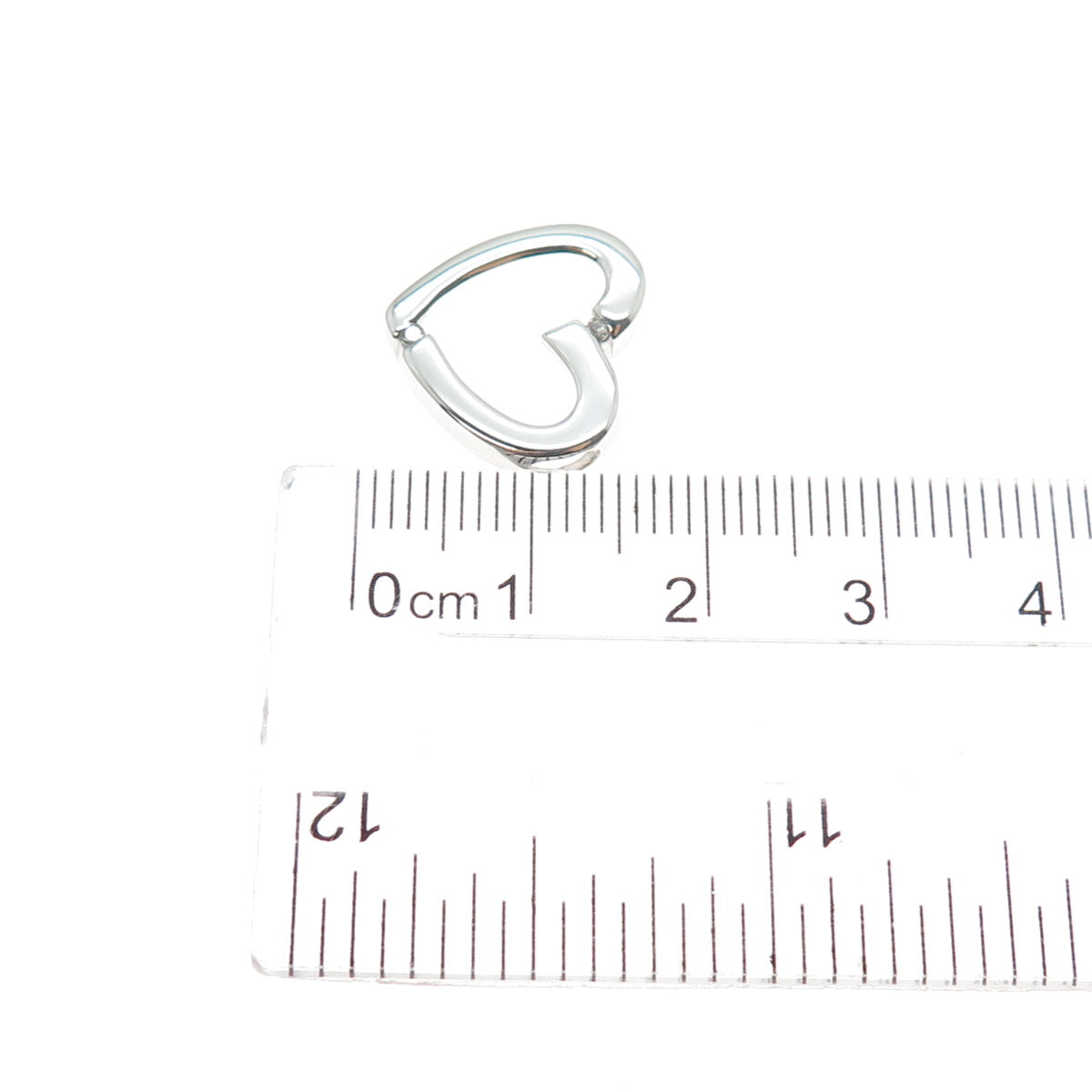 925 Sterling Silver Real Round-Cut Diamond Heart Mini Slide Charm Pendant