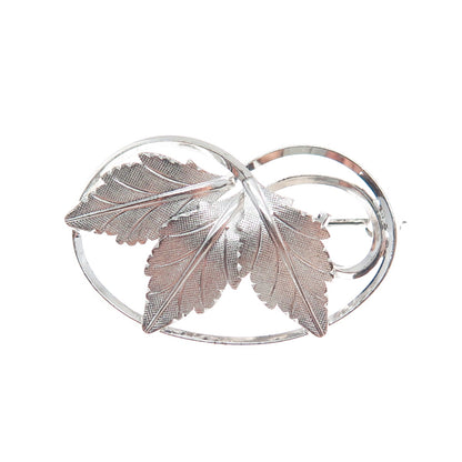 VD VAN DELL 925 Sterling Silver Vintage Leaf Pin Brooch