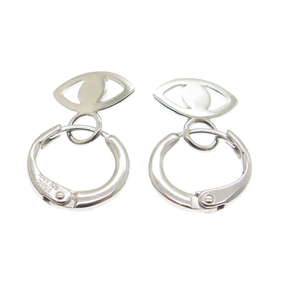 HAN 925 Sterling Silver Evil's Eye Charm Hoop Earrings