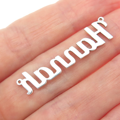 925 Sterling Silver Vintage Hannah Nameplate Centerpiece Pendant