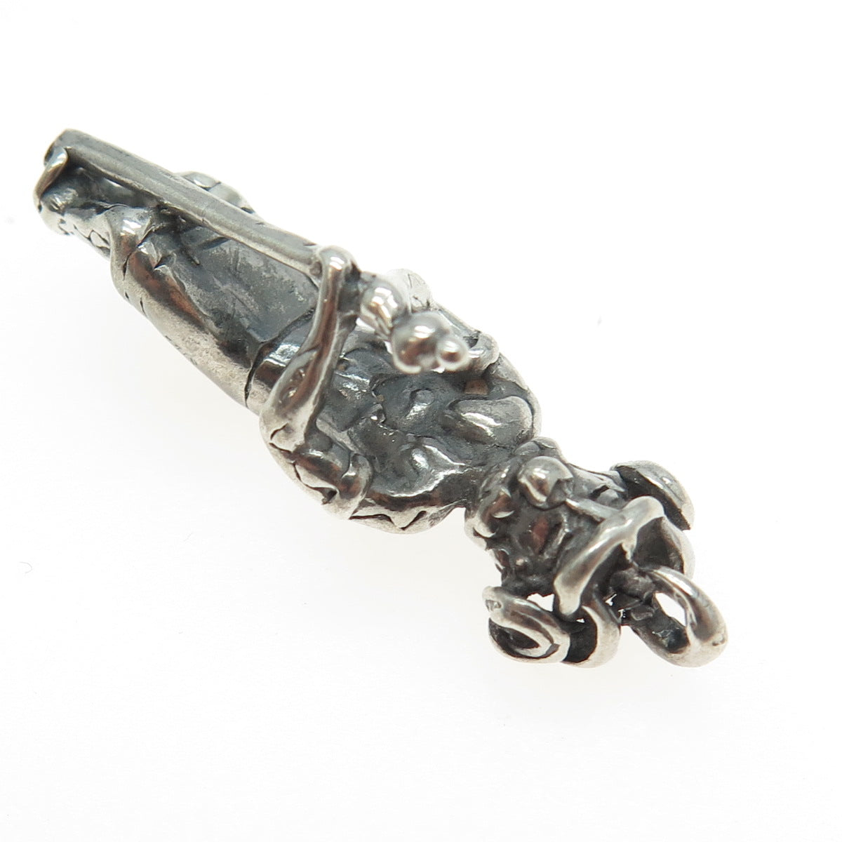 925 Sterling Silver Antique Art Deco Tribal Chief Charm Pendant