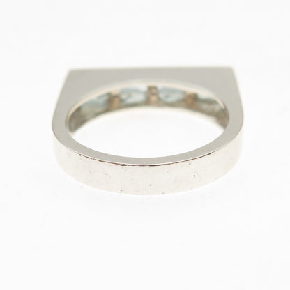 Elyse Fradkin 925 Sterling Silver Vintage Real Blue Topaz Ring Size 6.25