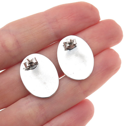 Old Pawn 925 Sterling Silver Vintage Southwestern Oxidized Tribal Earrings