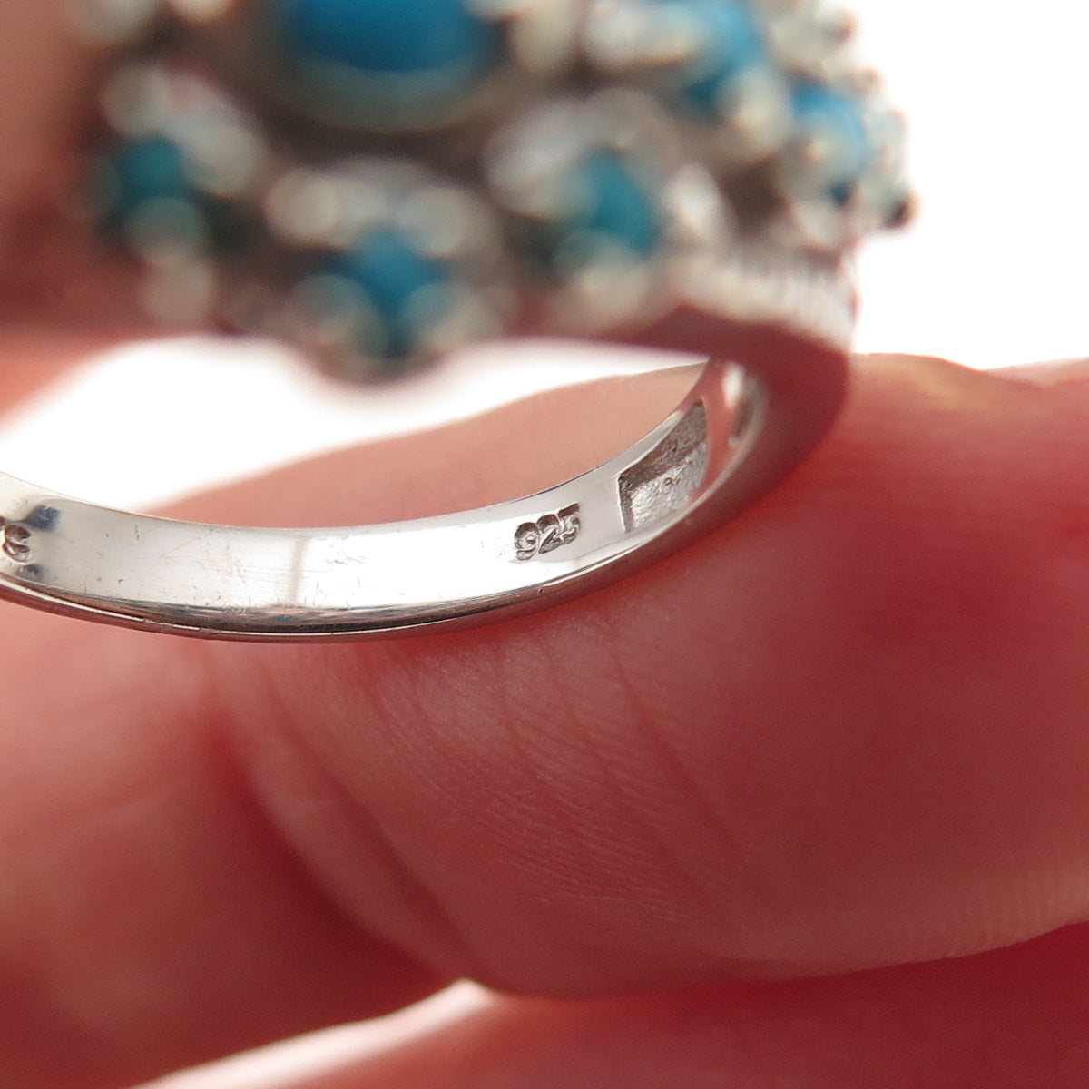 Chuck Clemency 925 Sterling Silver Real Sleeping Beauty Turquoise Ring Size 7