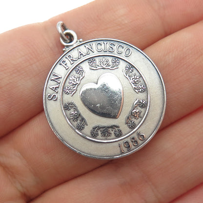 O.C. TANNER Sterling Silver Vintage 1986 San Francisco Oxidized Charm Pendant