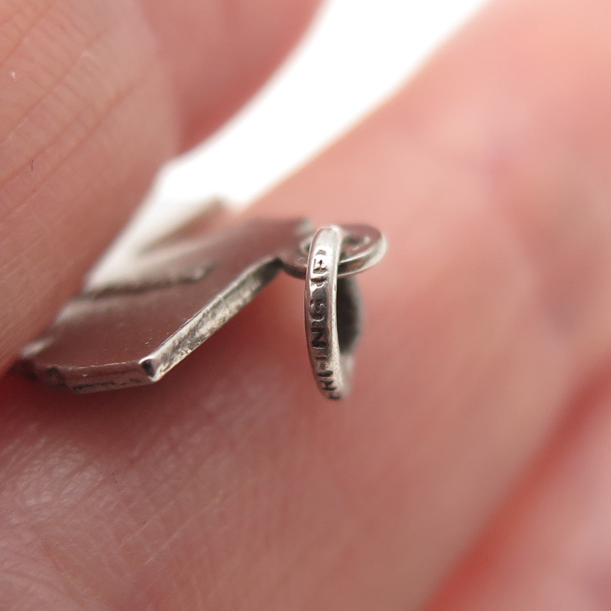 FRENCH & FRANKLIN 925 Sterling Silver Vintage Enamel Louisiana Mini Pendant