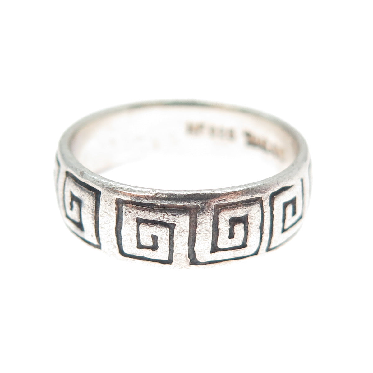 CHAPAL ZENRAY 925 Sterling Silver Vintage Spiral Oxidized Band Ring Size 6.25