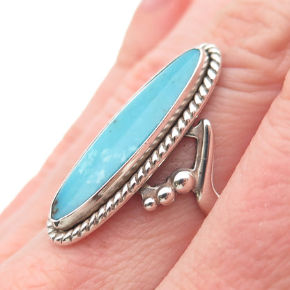 Pacific Jewelry Old Pawn 925 Sterling Silver Vintage Turquoise Ring Size 5.75