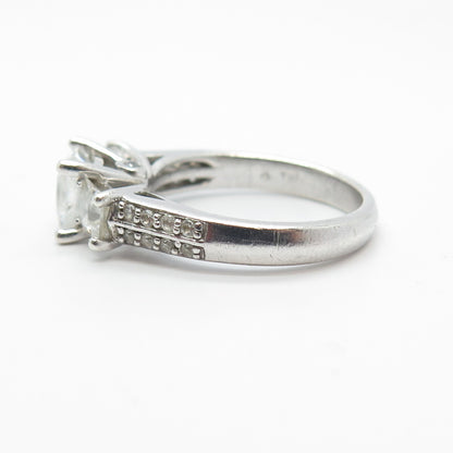 925 Sterling Silver Princess-Cut C Z Ring Size 7