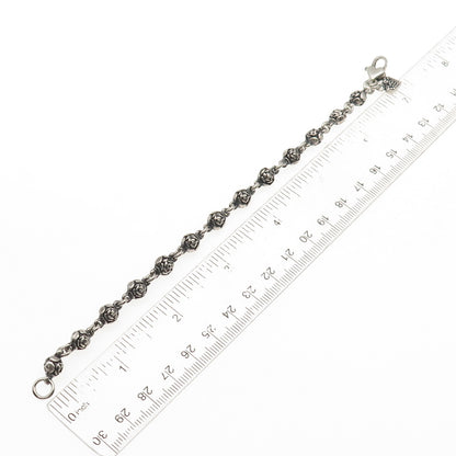 Mary Kay Donnelly 925 Sterling Silver Vintage Rosebud Link Bracelet 6.75"