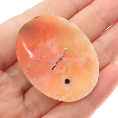 800 Silver Antique Real Round-Cut Diamond & MOP Victorian Lady Cameo