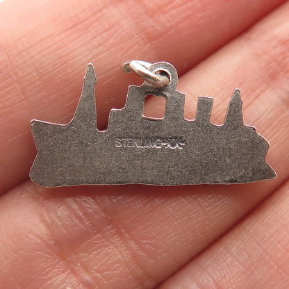 925 Sterling Silver Vintage Uncas Liner Ship Charm Pendant