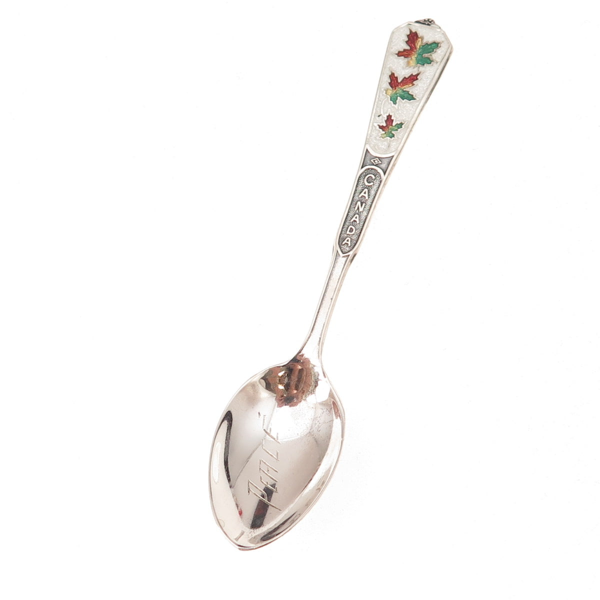 Breadner Co. 925 Sterling Silver Antique Art Deco Enamel Canada Coffee Spoon