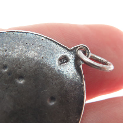 925 Sterling Silver Vintage Don Quixote Oxidized Pendant