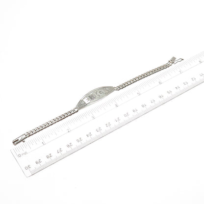 925 Sterling Silver Vintage Erick Nameplate Cuban Link ID Bracelet 6.5"