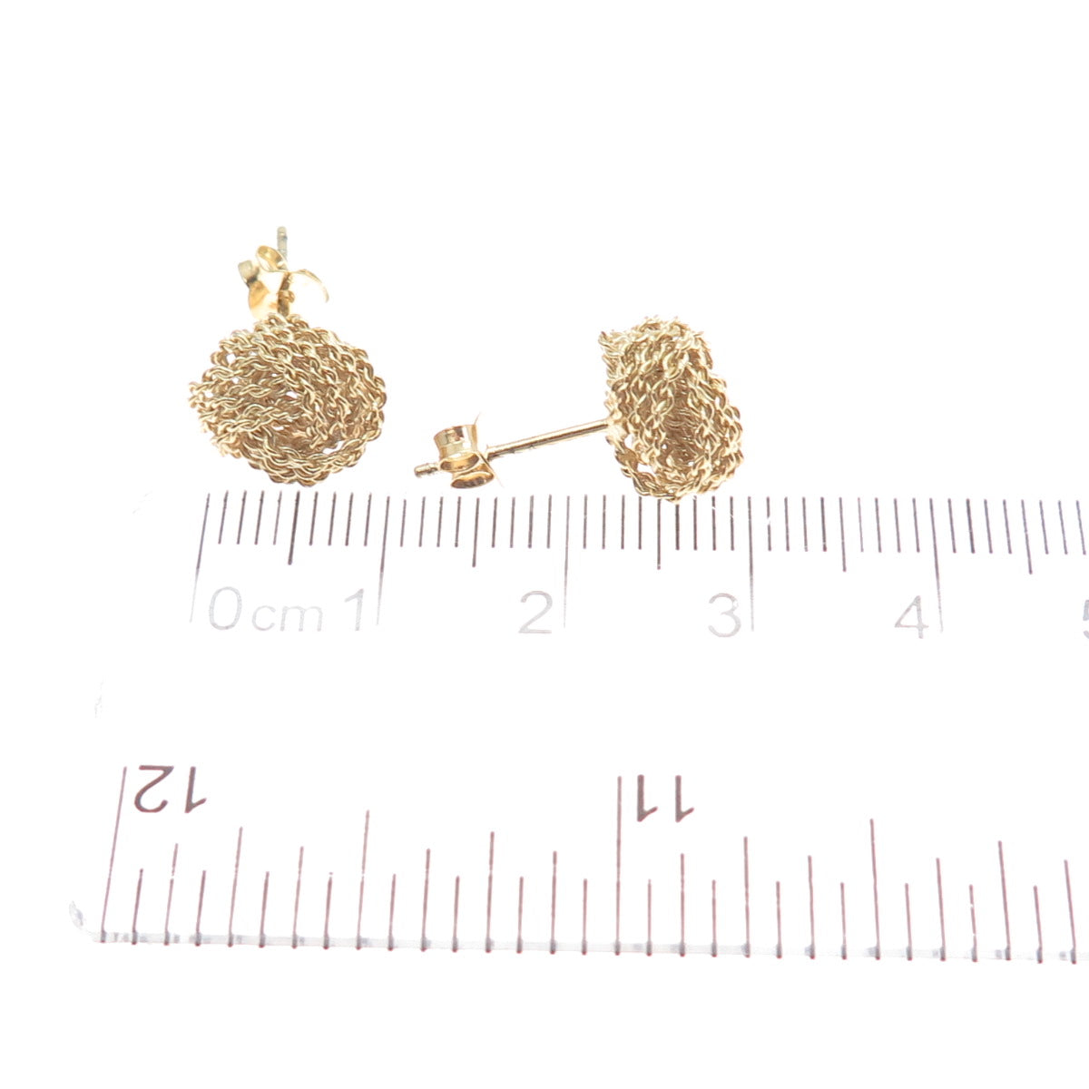 925 Sterling Silver Gold Plated Twisted Knot Stud Earrings