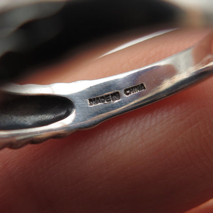 MICHELLE ALBALA Sterling Silver Vintage Real Sapphire Oxidized Ring Size 9.25