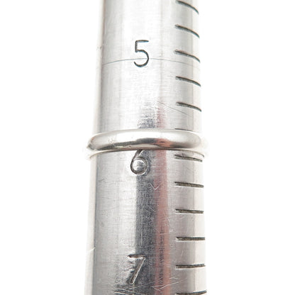 925 Sterling Silver Vintage Classic Wedding Band Ring Size 6