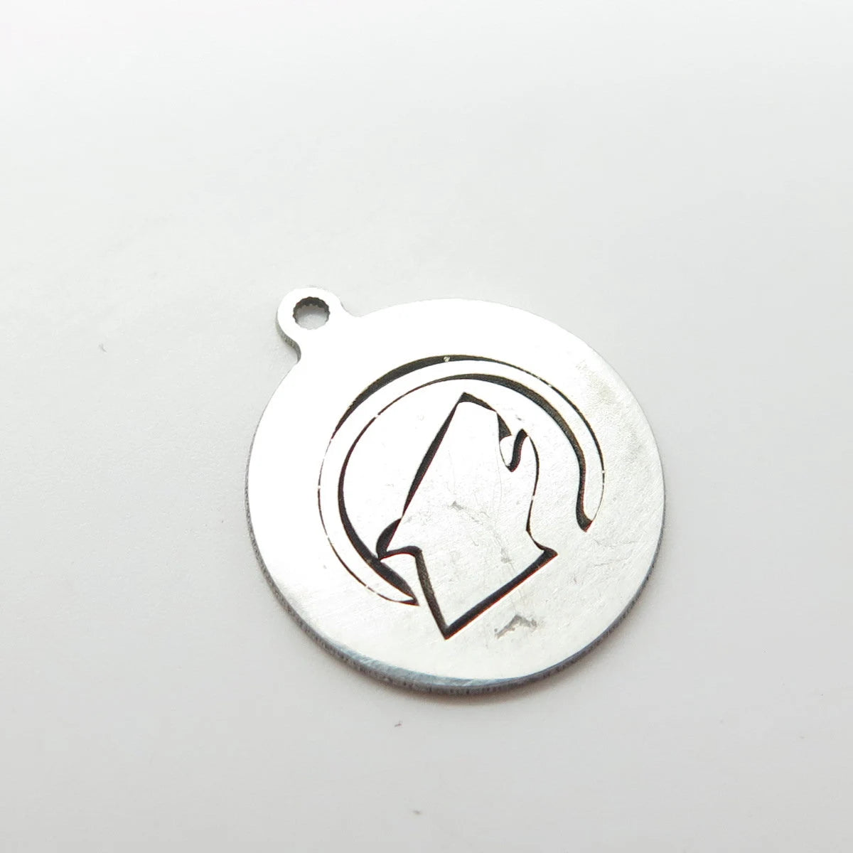 925 Sterling Silver USA Two In Town Wolf Charm Pendant