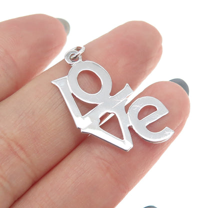 925 Sterling Silver Vintage "LOVE" Charm Pendant