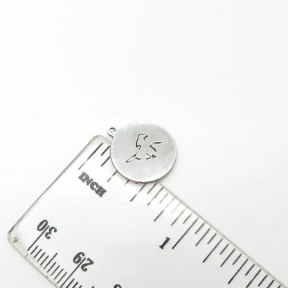 925 Sterling Silver USA Two In Town Horse Charm Pendant