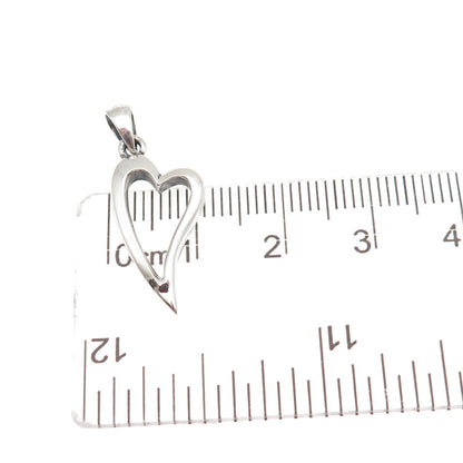 Ken Crafts 925 Sterling Silver Vintage Modernist Heart Charm Pendant