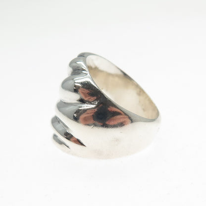 MWS Mark Wasserman Samara Sterling Silver Vintage Modernist Wavy Ring Size 5.75