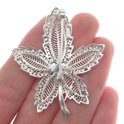 WILLI NONNENMANN 925 Sterling Silver Vintage Germany Floral Filigree Pin Brooch