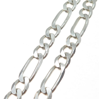 925 Sterling Silver Vintage Italy Figaro Chain Necklace 20"