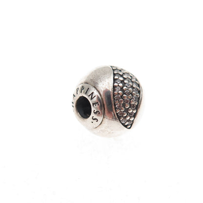 Pandora 925 Sterling Silver C Z Essence Happiness Slide Bead Charm
