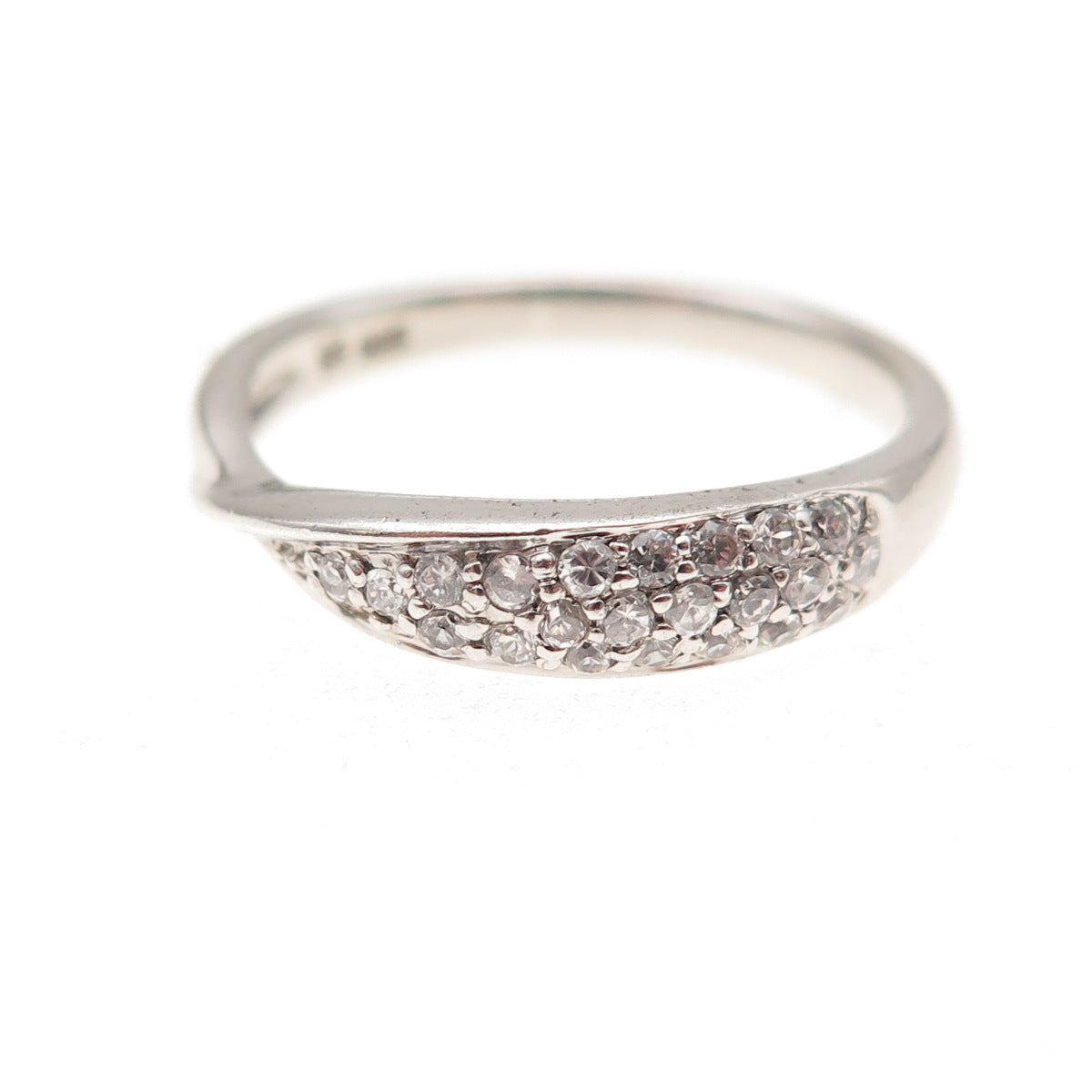 925 Sterling Silver Round-Cut C Z Ring Size 6.75