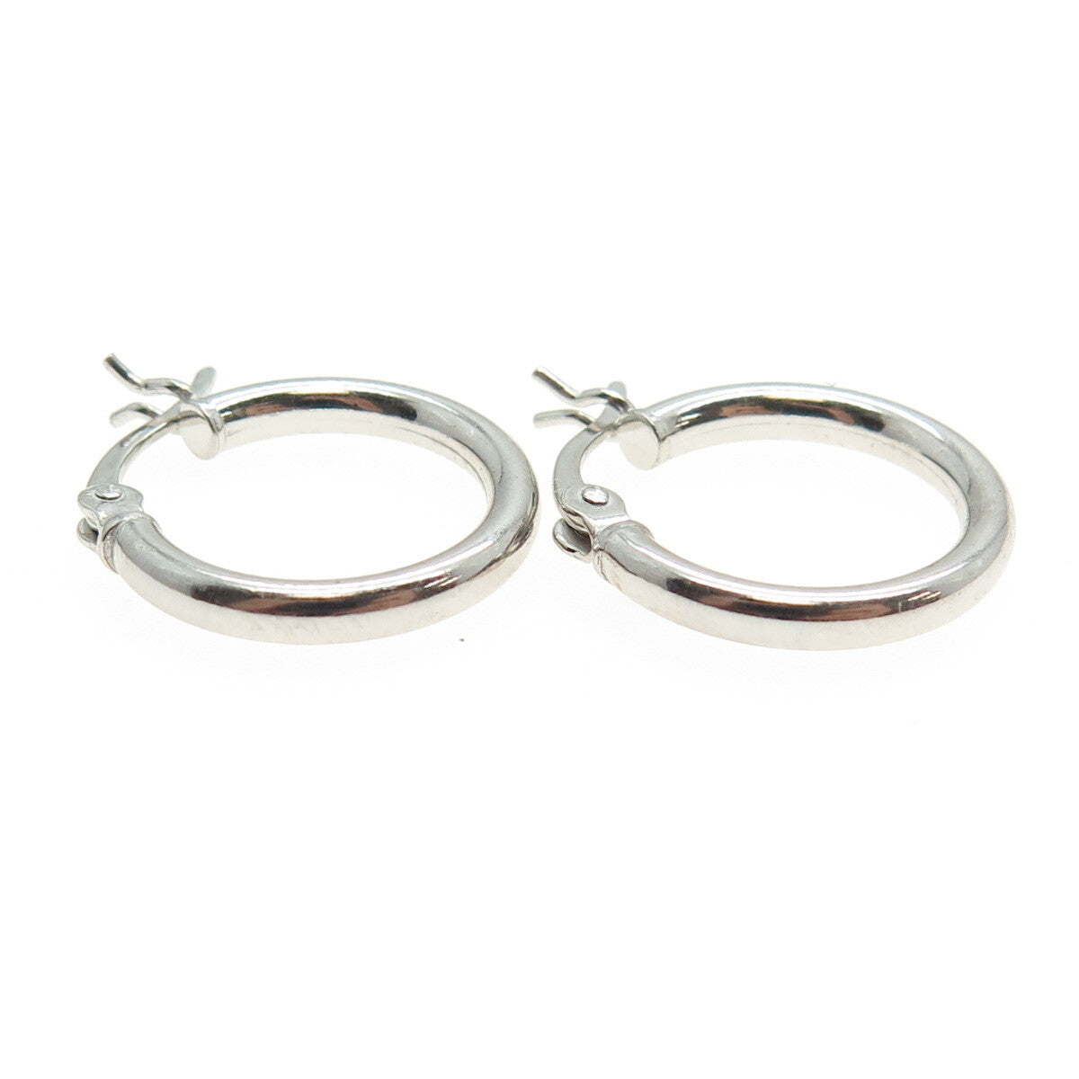 925 Sterling Silver Classic Hinged Hoop Earrings
