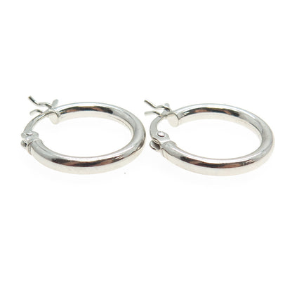 925 Sterling Silver Classic Hinged Hoop Earrings