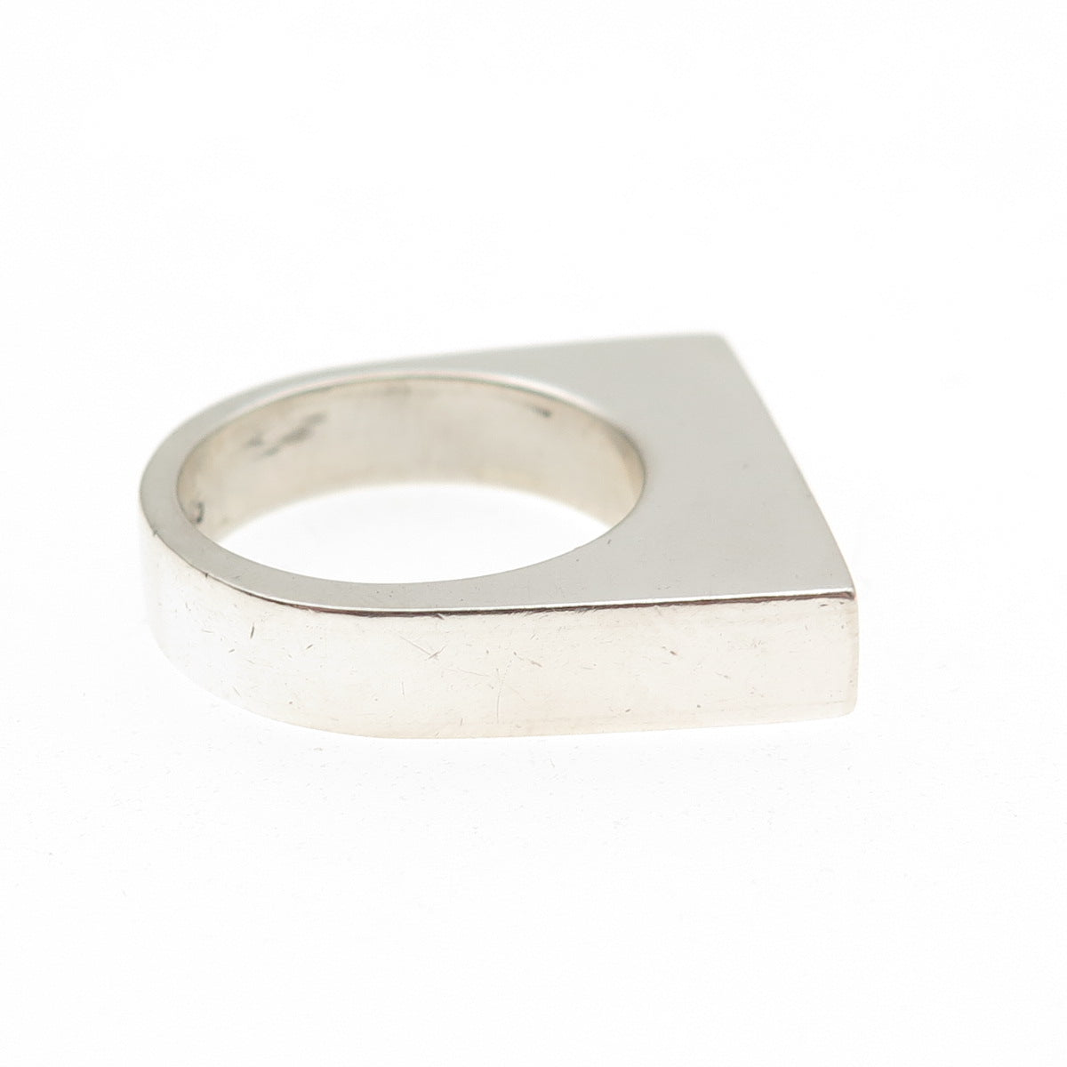 950 Silver Vintage Real Lapis Lazuli Modernist Bar Ring Size 7