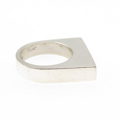 950 Silver Vintage Real Lapis Lazuli Modernist Bar Ring Size 7