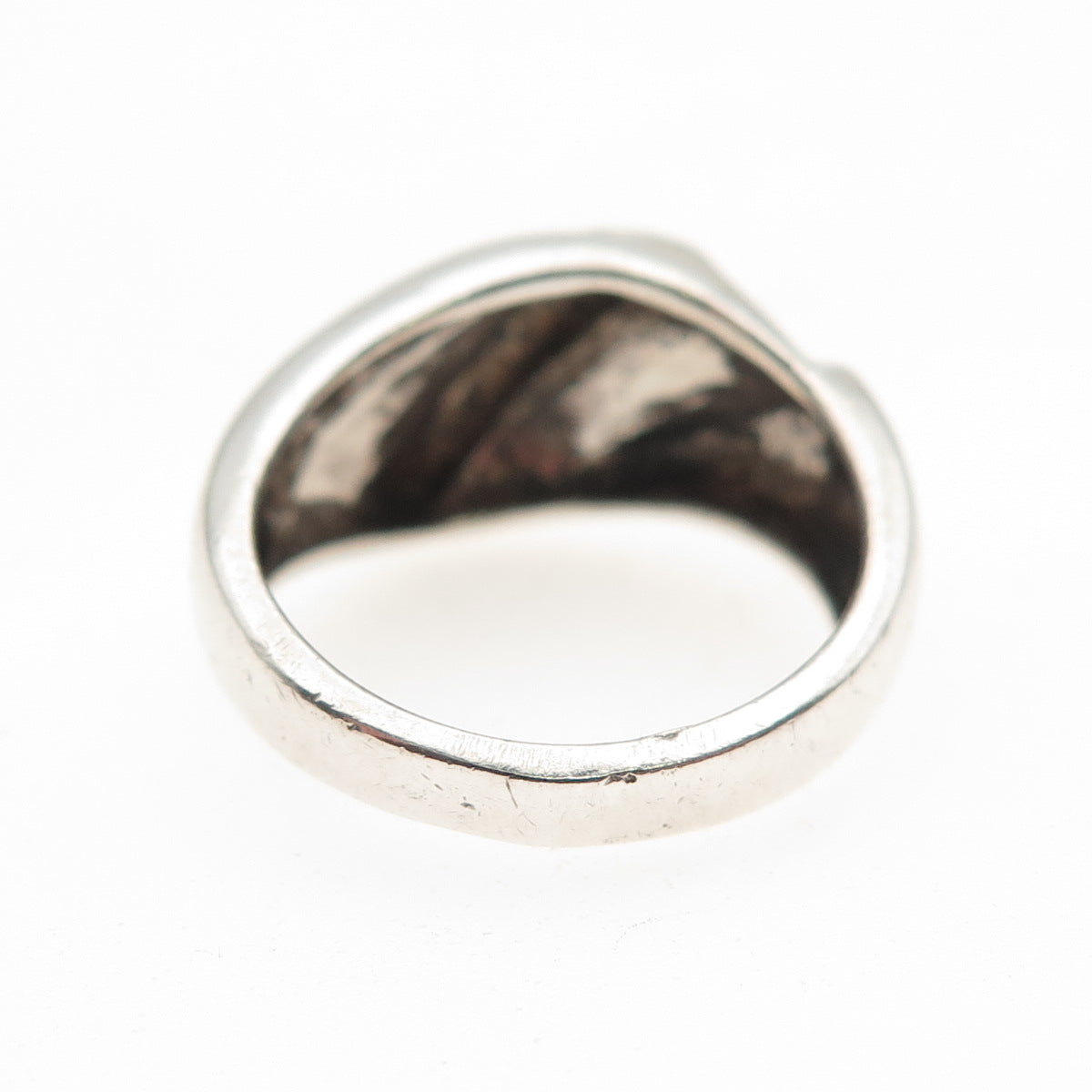 Chapal Zenray 925 Sterling Silver Vintage Modernist Oxidized Ring Size 5