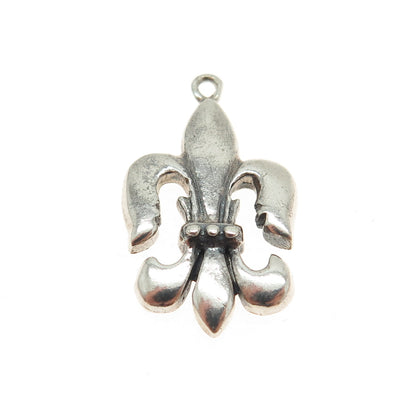 925 Sterling Silver Vintage Fleur de Lis Charm Pendant