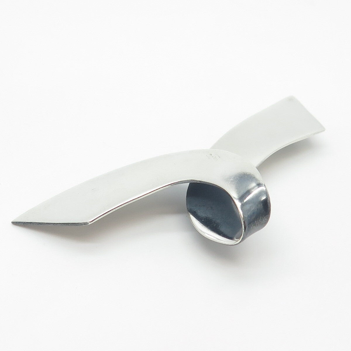 925 Sterling Silver Vintage Mexico Ribbon Pin Brooch