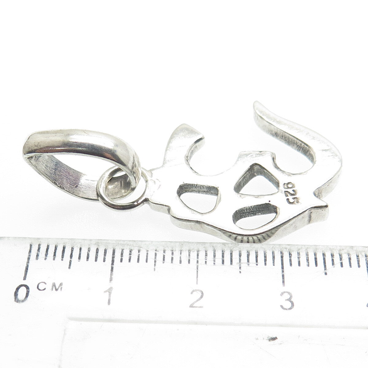 925 Sterling Silver Vintage Om Mantra Charm Pendant