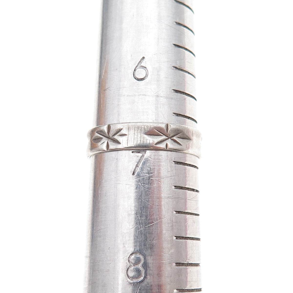 925 Sterling Silver Vintage Starburst Oxidized Band Ring Size 7